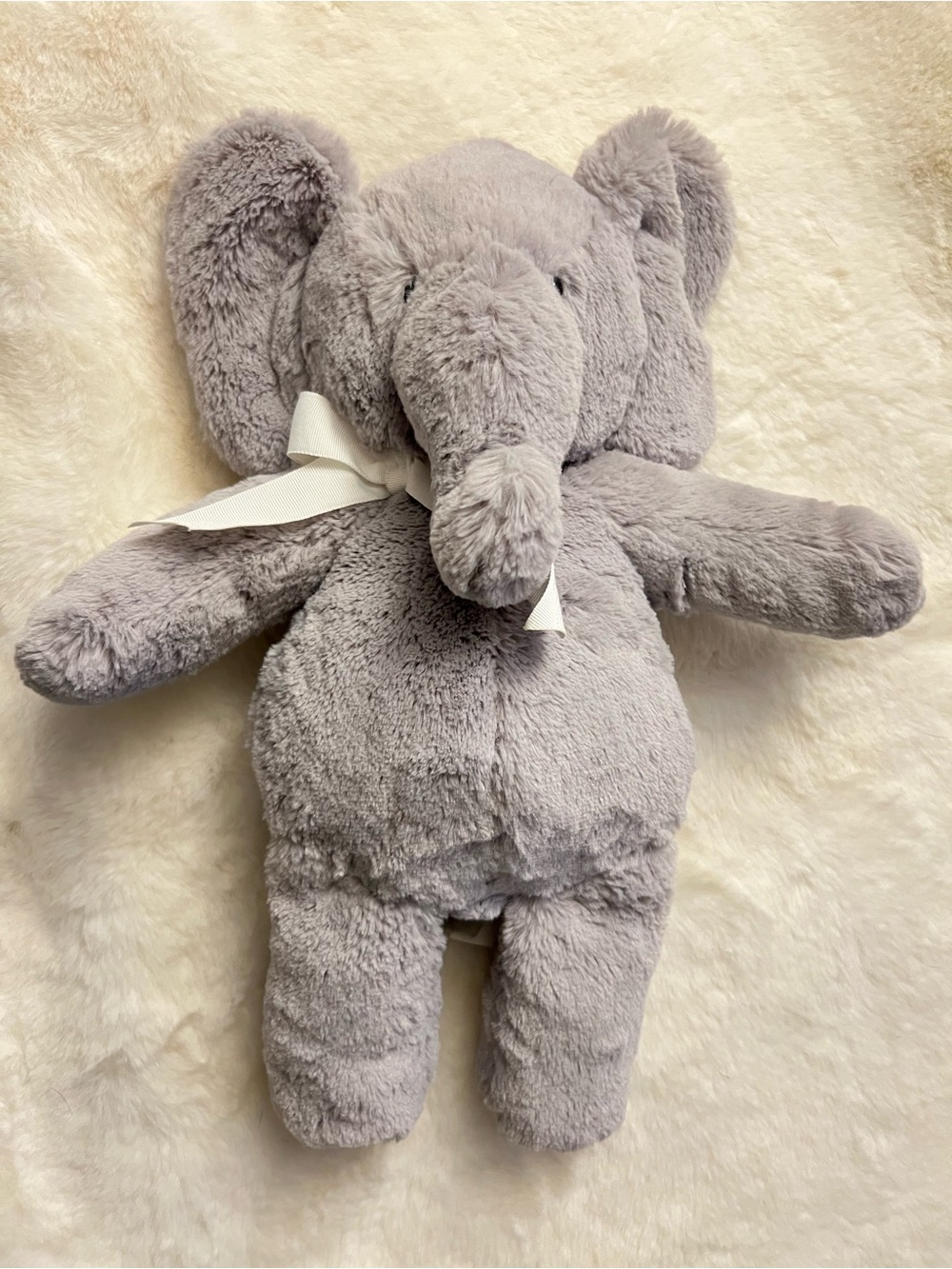 Pottery Barn Kids Gray Plush Elephant with Ribbon Tag